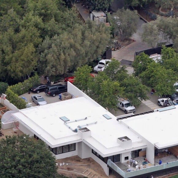 Vue aérienne de la villa de Jennifer Aniston à Los Angeles, en 2013