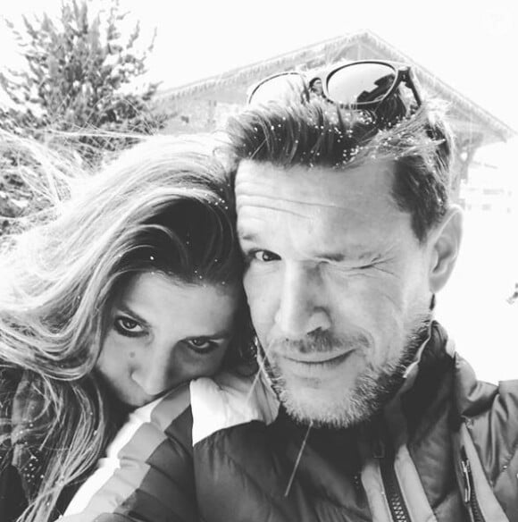 Benjamin Castaldi en vacances à Val-d'Isère, au ski, avec ses fils Simon et Enzo ainsi que son épouse Aurore Aleman, son beau-frère Bob Sinclar et les enfants de ce dernier : Paloma et Raphaël Le Friant.