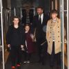 David Beckham et ses enfants Romeo, Cruz et Harper quittent l'hôtel New York EDITION. New York, le 11 février 2018.