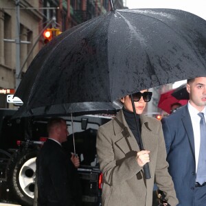 Victoria, David, Harper, Romeo et Cruz Beckham arrivent au restaurant français Balthazar dans le quartier de Soho à New York. Le 11 février 2018.