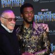 Chadwick Boseman et Stan Lee à la première de 'Black Panther' à Hollywood, le 29 janvier 2018 © Chris Delmas/Bestimage