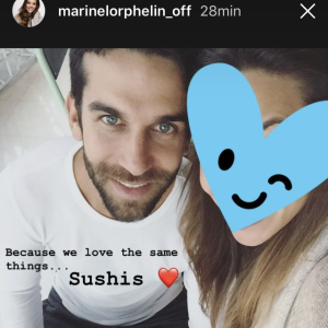 Marine Lorphelin et son amoureux Christophe fêtent la Saint Valentin le 14 février 2018.