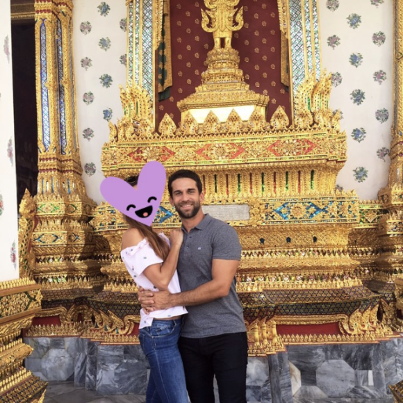Marine Lorphelin et son amoureux Christophe fêtent la Saint Valentin le 14 février 2018.
