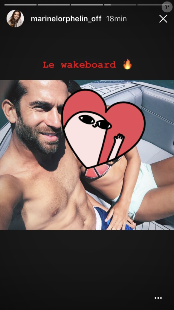 Marine Lorphelin et son amoureux Christophe fêtent la Saint Valentin le 14 février 2018.