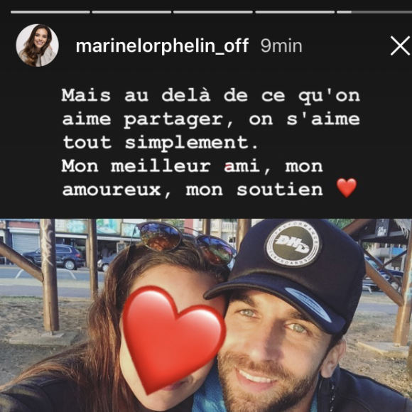 Marine Lorphelin et son amoureux Christophe fêtent la Saint Valentin le 14 février 2018.