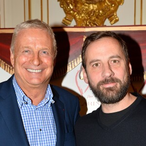 Semi-exclusif - Christian Courtin-Clarins (président du Conseil de Surveillance du Groupe Clarins) et Fred Testot - Goûter du Coeur du prix Clarins pour l'enfance organisé par Clarins, à l'hôtel Plaza Athénée à Paris, France, le 14 février 2018.  © Veeren/Bestimage