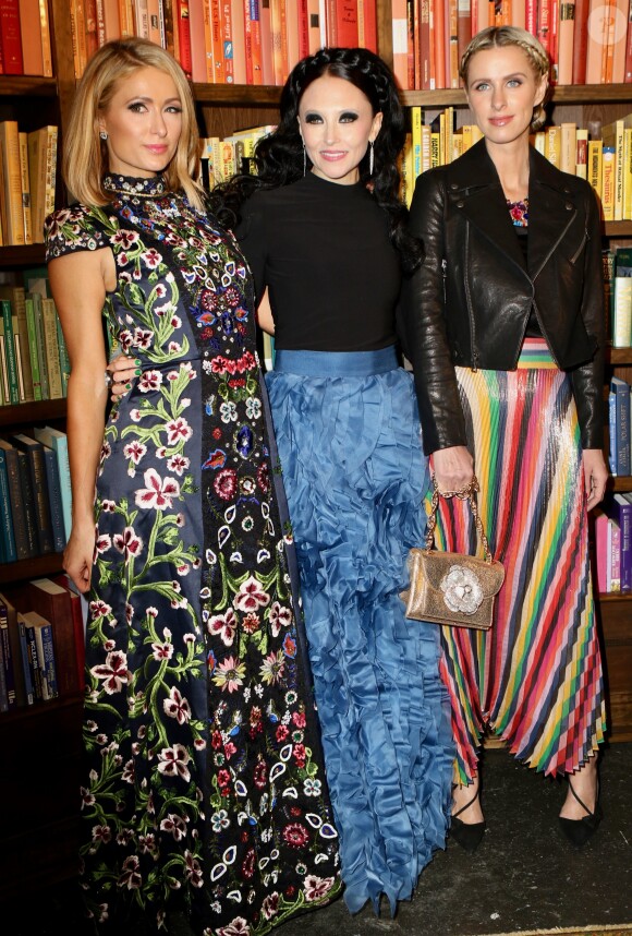 Paris Hilton, la créatrice de mode Stacey Bendet et Nicky Hilton Rothschild - Présentation Alice + Olivia By Stacey Bendet à New York, le 13 février 2018.