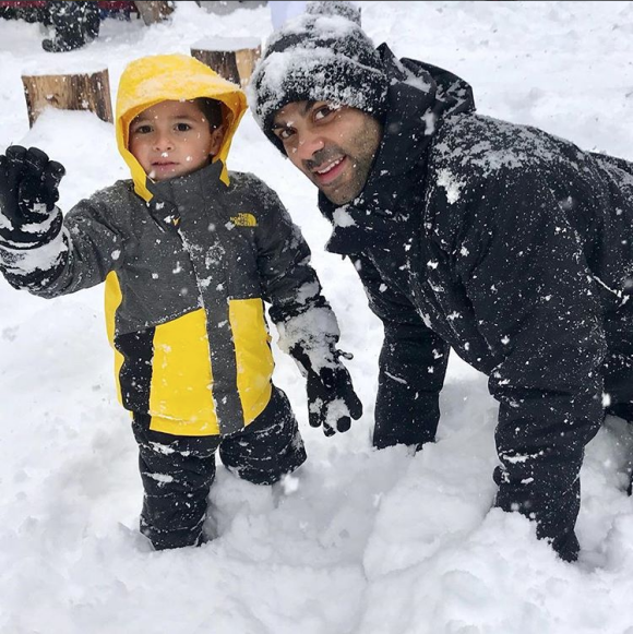 Tony Parker et son fils Josh profitent d'un break en famille à Aspen, photo Instagram du 17 février 2018.