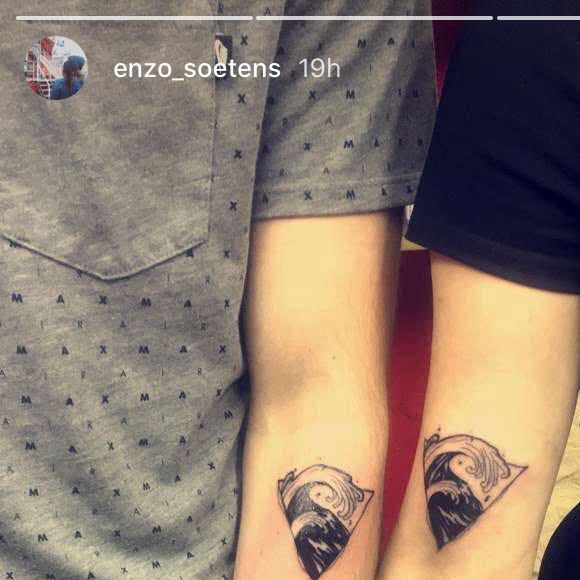 Enzo Soetens et sa petite amie ont fait un tatouage commun. Février 2018.