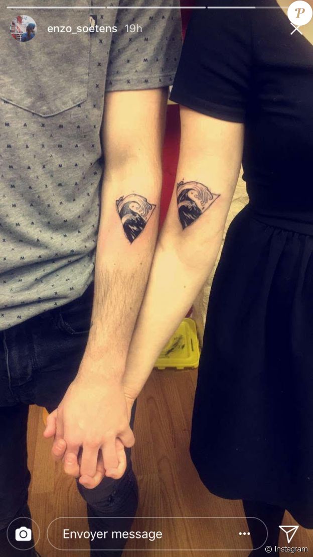 Enzo Soetens et sa petite amie ont fait un tatouage commun. Février 2018.