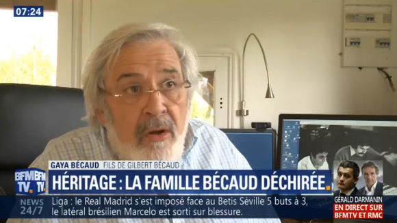Gaya Bécaud, seul héritier de son père Gilbert Bécaud, sur BFMTV le 19 février 2018.