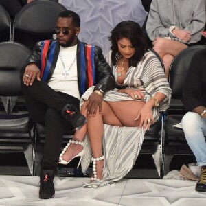 Diddy et Cassie assistent au NBA All-Star Game 2018 au Staples Center. Los Angeles, le 18 février 2018.