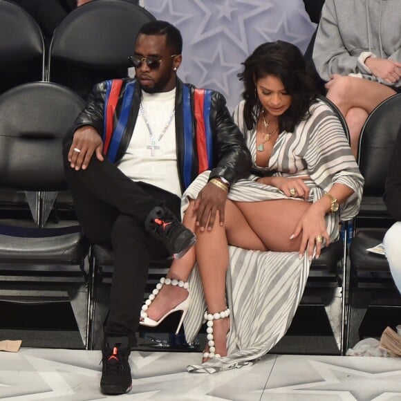 Diddy et Cassie assistent au NBA All-Star Game 2018 au Staples Center. Los Angeles, le 18 février 2018.