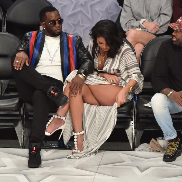 Diddy et Cassie assistent au NBA All-Star Game 2018 au Staples Center. Los Angeles, le 18 février 2018.