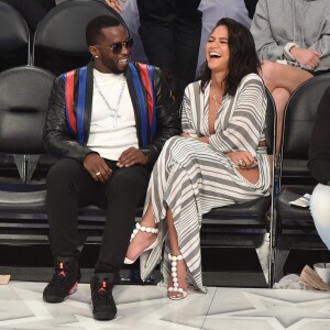 Diddy et Cassie assistent au NBA All-Star Game 2018 au Staples Center. Los Angeles, le 18 février 2018.