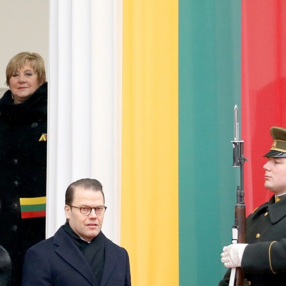 La princesse héritière Victoria de Suède et le prince Daniel à Vilnius en Lituanie le 16 février 2018 pour célébrer le centenaire de l'indépendance du pays.