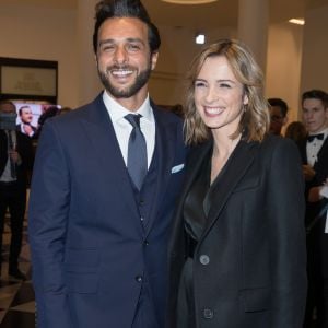 Maxim Nucci et sa compagne Isabelle Ithurburu (enceinte) - Arrivées lors de la 43e cérémonie des Cesar à la salle Pleyel à Paris, le 2 mars 2018. © Dominique Jacovides - Olivier Borde / Bestimage