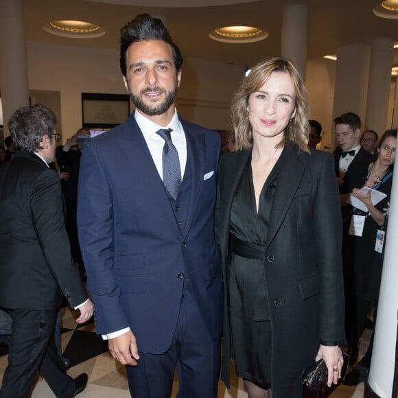 Maxim Nucci et sa compagne Isabelle Ithurburu (enceinte) - Arrivées lors de la 43e cérémonie des Cesar à la salle Pleyel à Paris, le 2 mars 2018. © Dominique Jacovides - Olivier Borde / Bestimage