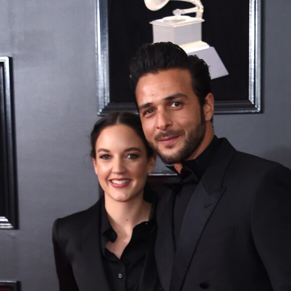 Exclusif - Jain (nommée pour le Grammy Award du meilleur clip vidéo) et son producteur Maxim Nucci (Yodelice) qui vient de terminer l'album de J. Hallyday à Los Angeles, à la 60ème soirée annuelle des Grammy Awards à Madison Square Garden à New York, le 28 janvier 2018 © Chris Delmas/Bestimage