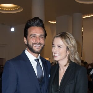 Maxim Nucci et sa compagne Isabelle Ithurburu (enceinte) - Arrivées lors de la 43e cérémonie des Cesar à la salle Pleyel à Paris, le 2 mars 2018. © Dominique Jacovides - Olivier Borde / Bestimage