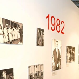 Exclusif - La princesse Stéphanie de Monaco visite l'exposition pour le 70 ème anniversaire de la Croix-Rouge Monégasque le 13 février 2018 en présence de Frederic Platini, secrétaire général de la Croix-Rouge Monégasque et d'autres membres de la Croix-Rouge © Olivier Huitel / Pool restreint Monaco / Bestimage