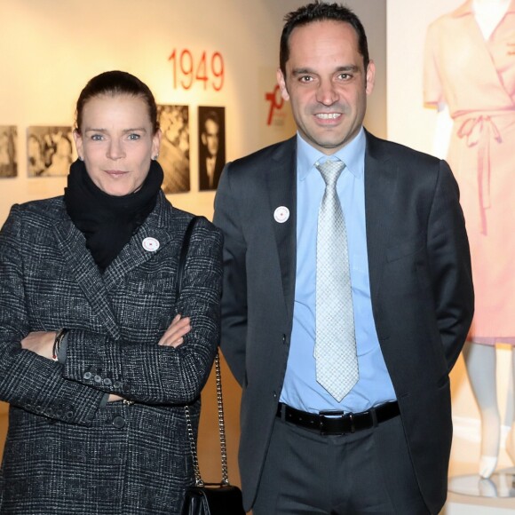 Exclusif - La princesse Stéphanie de Monaco visite l'exposition pour le 70 ème anniversaire de la Croix-Rouge Monégasque le 13 février 2018 en présence de Frederic Platini, secrétaire général de la Croix-Rouge Monégasque et d'autres membres de la Croix-Rouge © Olivier Huitel / Pool restreint Monaco / Bestimage