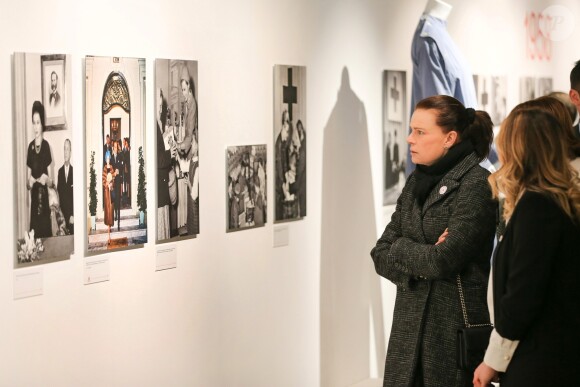Exclusif - La princesse Stéphanie de Monaco visite l'exposition pour le 70 ème anniversaire de la Croix-Rouge Monégasque le 13 février 2018 en présence de Frederic Platini, secrétaire général de la Croix-Rouge Monégasque et d'autres membres de la Croix-Rouge © Olivier Huitel / Pool restreint Monaco / Bestimage