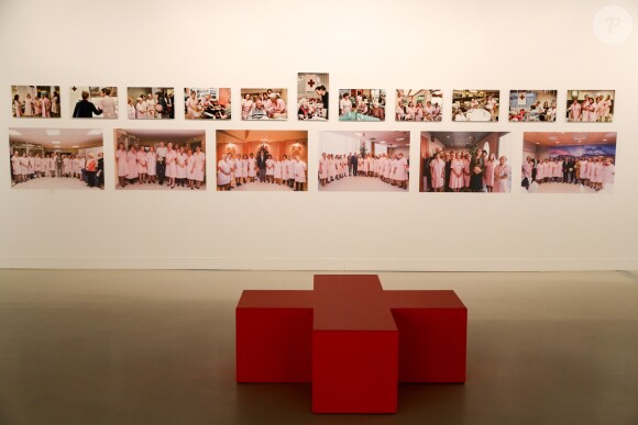 Exclusif - La princesse Stéphanie de Monaco visite l'exposition pour le 70 ème anniversaire de la Croix-Rouge Monégasque le 13 février 2018 en présence de Frederic Platini, secrétaire général de la Croix-Rouge Monégasque et d'autres membres de la Croix-Rouge © Olivier Huitel / Pool restreint Monaco / Bestimage