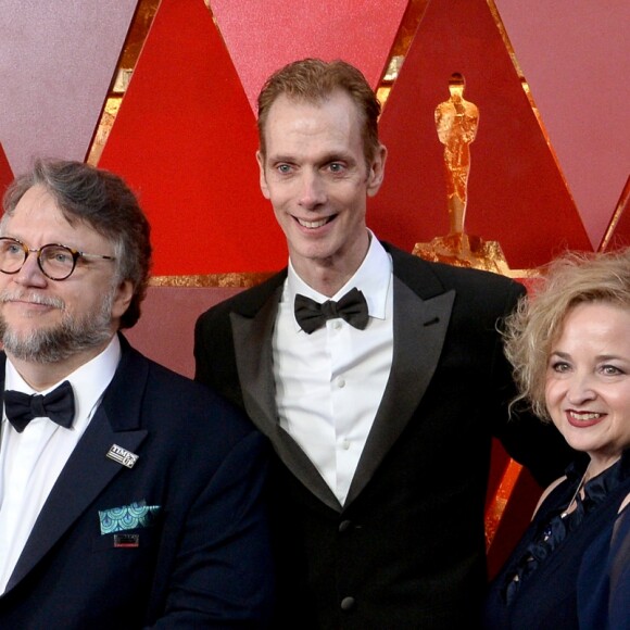Kim Morgan, Guillermo del Toro et l'équipe de La forme de l'eau aux Oscars 2018