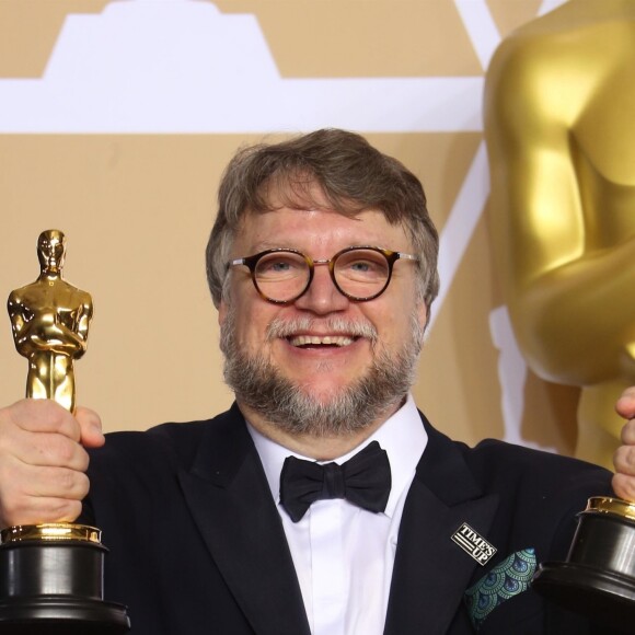 Guillermo del Toro (Oscar du meilleur film pour 'La Forme de l'eau') à la press room de la 90e cérémonie des Oscars 2018 au théâtre Dolby à Los Angeles, le 4 mars 2018