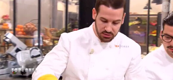 Vincent et Camille dans "Top Chef 2018" (M6), le 7 mars 2018.