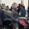 Lara Stone - Arrivées au défilé de mode "Chanel", collection prêt-à-porter automne-hiver 2018/2019, au Grand Palais à Paris. Le 6 mars 2018