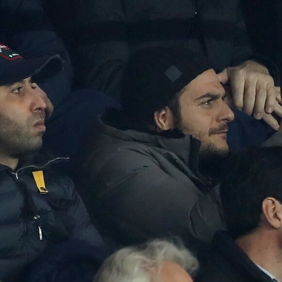 Le chanteur Amir Haddad - People lors du huitième de finale retour de Ligue des Champion, du Paris Saint-Germain contre le Real Madrid au Parc des Princes à Paris le 6 mars 2018. Le Real à remporté le match sur le score de 2 buts à 1. © Cyril Moreau/Bestimage