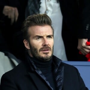 David Beckham - People lors du huitième de finale retour de Ligue des Champion, du Paris Saint-Germain contre le Real Madrid au Parc des Princes à Paris le 6 mars 2018. Le Real à remporté le match sur le score de 2 buts à 1. © Cyril Moreau/Bestimage