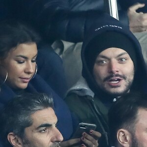 Ary Abittan, Kev Adams, Michaël Youn - People lors du huitième de finale retour de Ligue des Champion, du Paris Saint-Germain contre le Real Madrid au Parc des Princes à Paris le 6 mars 2018. Le Real à remporté le match sur le score de 2 buts à 1. © Cyril Moreau/Bestimage