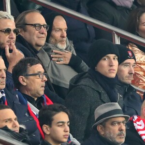 Xavier Niel et Nevo Aviv, Alexandre Arnault et Antoine Arnault, Djamel Bouras - People lors du huitième de finale retour de Ligue des Champion, du Paris Saint-Germain contre le Real Madrid au Parc des Princes à Paris le 6 mars 2018. Le Real à remporté le match sur le score de 2 buts à 1. © Cyril Moreau/Bestimage