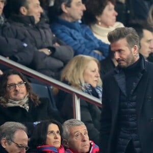 David Beckham - People lors du huitième de finale retour de Ligue des Champion, du Paris Saint-Germain contre le Real Madrid au Parc des Princes à Paris le 6 mars 2018. Le Real à remporté le match sur le score de 2 buts à 1. © Cyril Moreau/Bestimage