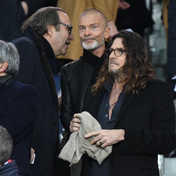 Xavier Niel Nevo Aviv et Jacques-Antoine Granjon - People lors du huitième de finale retour de Ligue des Champion, du Paris Saint-Germain contre le Real Madrid au Parc des Princes à Paris le 6 mars 2018. Le Real à remporté le match sur le score de 2 buts à 1. © Rachid Bellak/Bestimage