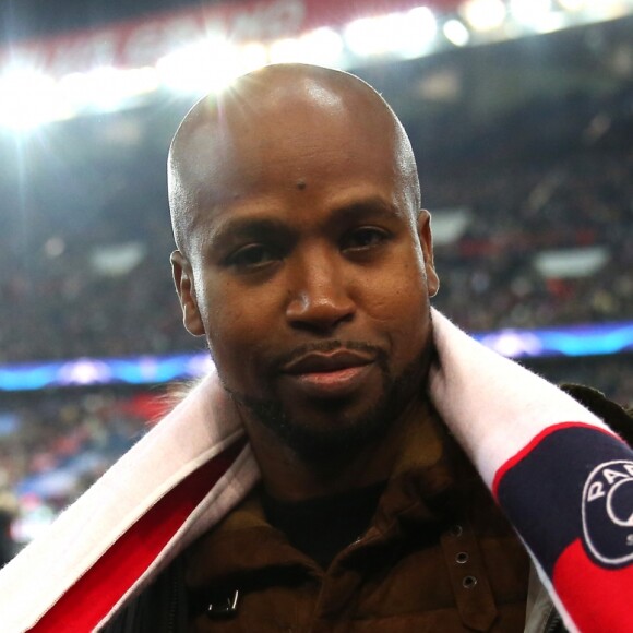 Le rappeur Rohff - People lors du huitième de finale retour de Ligue des Champion, du Paris Saint-Germain contre le Real Madrid au Parc des Princes à Paris le 6 mars 2018. Le Real à remporté le match sur le score de 2 buts à 1. © Cyril Moreau/Bestimage
