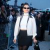 Camélia Jordana assiste au défilé Louis Vuitton au Musée du Louvre, entièrement habillée en Louis Vuitton. Le 6 mars 2018 © CVS / Veeren / Bestimage