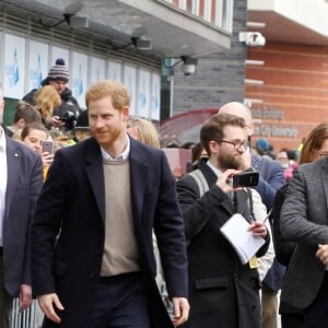 Le prince Harry et sa fiancée Meghan Markle viennent célébrer la journée internationale de la femme à Millennium Point à Birmingham le 8 mars 2018.