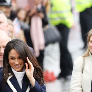 Le prince Harry et sa fiancée Meghan Markle viennent célébrer la journée internationale de la femme à Millennium Point à Birmingham le 8 mars 2018.