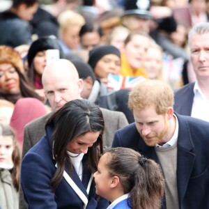 Le prince Harry et sa fiancée Meghan Markle viennent célébrer la journée internationale de la femme à Millennium Point à Birmingham le 8 mars 2018.