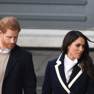 Le prince Harry et sa fiancée Meghan Markle viennent célébrer la journée internationale de la femme à Millennium Point à Birmingham le 8 mars 2018.