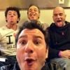 Patrick Bruel, Michaël Youn et Pascal Obispo lors de la première des Enfoirés 2014, jeudi 16 janvier 2014, au Zénith de Strasbourg