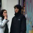  Exclusif - Lourdes Leon embrasse un mysérieux jeune homme dans les rues de New York le 27 février 2018.  