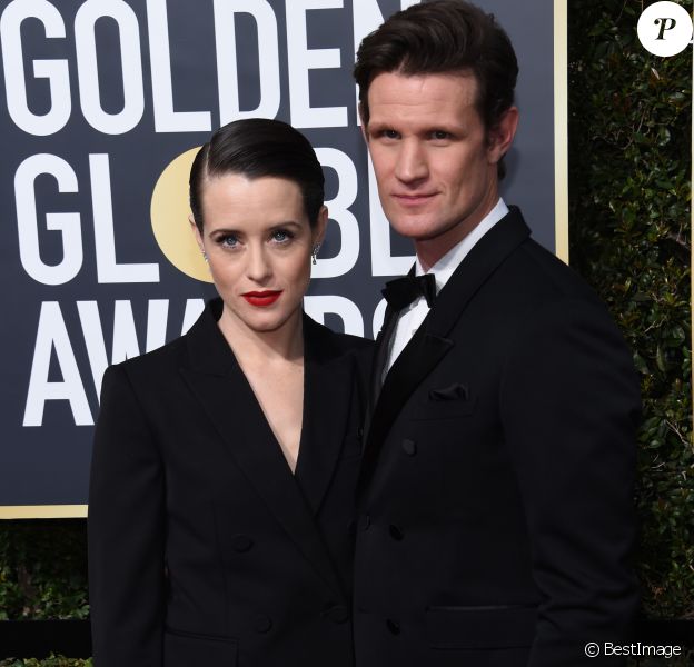 Claire Foy, Matt Smith sur le tapis rouge de la 75ème cérémonie des Golden Globe Awards au Beverly Hilton à Los Angeles, le 7 janvier 2018. © Chris Delmas/Bestimage