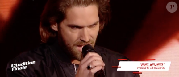 Simon Morin dans "The Voice 7" sur TF1, le 17 mars 2018.