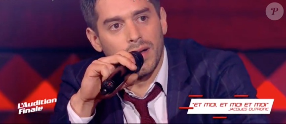 Edouard Edouard dans The Voice 7 sur TF1 le 17 mars 2018.