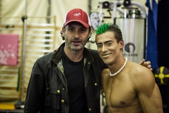 Yann Arnaud pose avec l'acteur Andrew Lincoln (The Walking Dead) à Los Angeles, en 2012